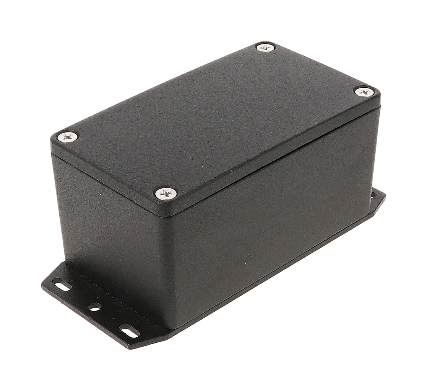 Hammond 1550Z111FBK Black Watertight Flanged Diecast Aluminum Enclosure 5.58" x 2.57" x 2.28"
