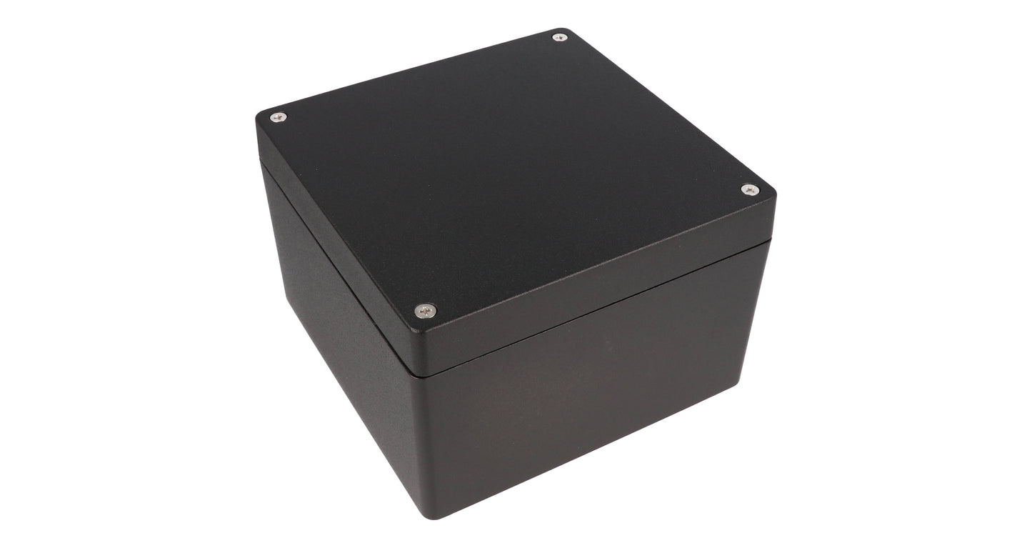Hammond 1550Z139BK Black Watertight Diecast Aluminum Enclosure 6.28" x 6.28" x 4.02"