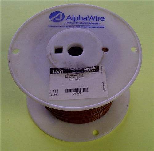 Alpha 20AWG Stranded Brown Hookup Wire 1553-1000BRN (1000 Feet)