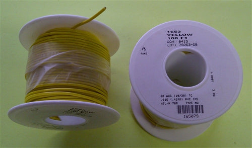 Alpha 20AWG Stranded Yellow Hookup Wire 1553-100YEL (100 Feet)