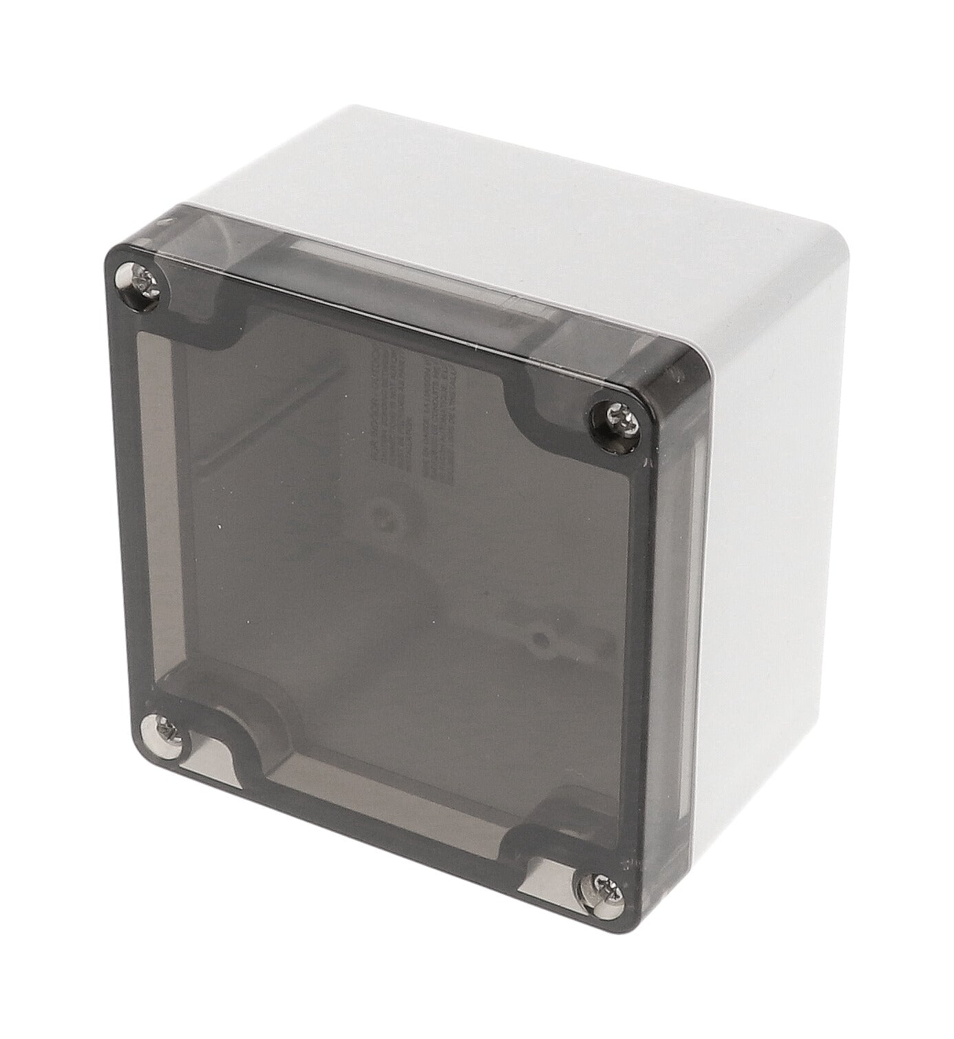 Hammond 1554E2GYSL Gray Polycarb Plastic Watertight Enclosure RAL7035 Gray, Smoked Lid 3.5" x 3.5" x 2.4"