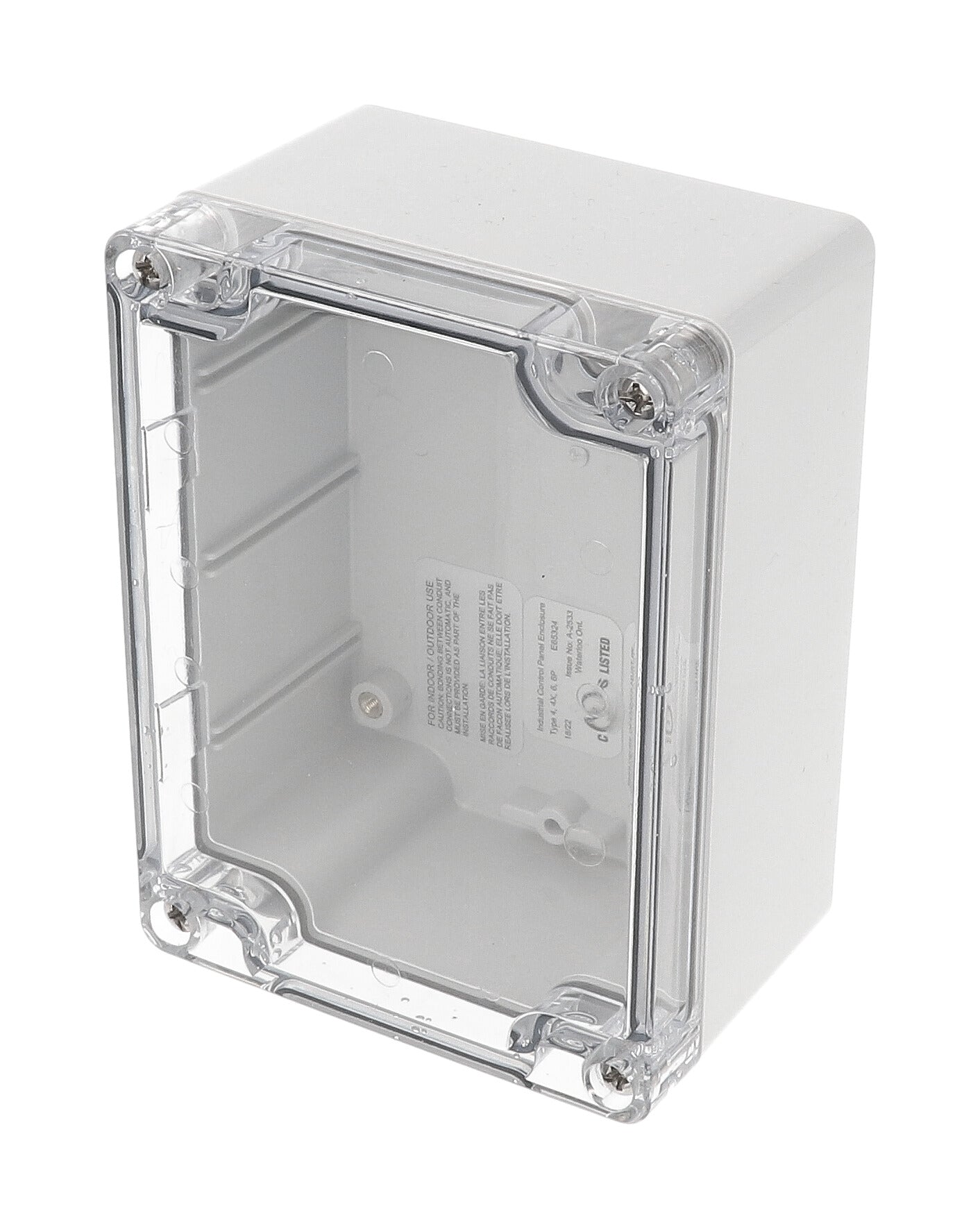 Hammond 1554F2GYCL Gray Polycarb Plastic Watertight Enclosure (RAL7035 Gray), Clear Lid 4.7" x 3.5" x 2.4"