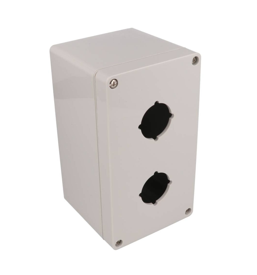 Hammond 1554PB2D 4x Polycarbonate Pushbutton Enclosure, 2 Hole 30.5mm, 6.3" x 3.54" x 3.56"