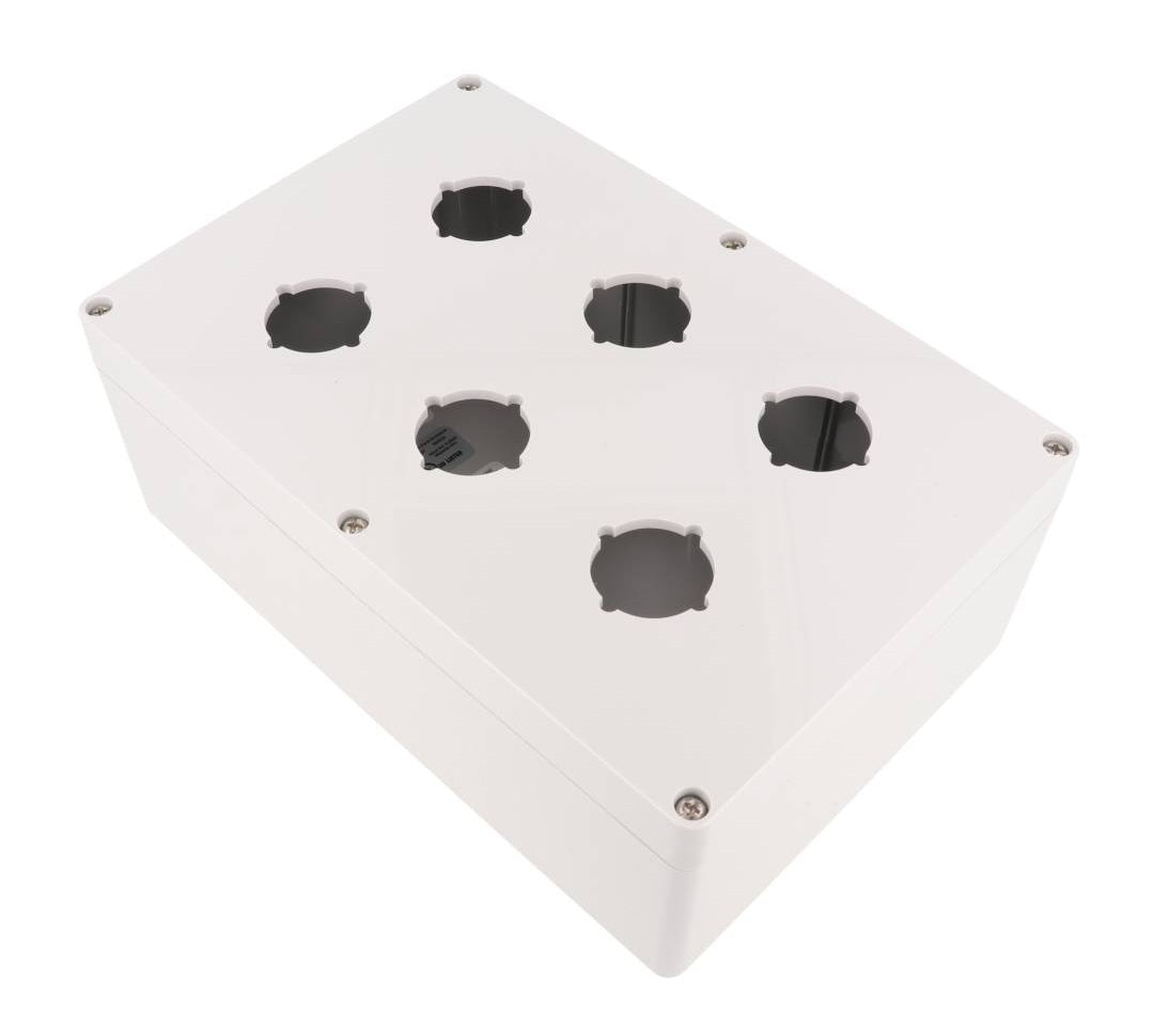 Hammond 1554PB6A 4x Polycarbonate Pushbutton Enclosure, 6 Hole 30.5mm, 9.45" x 6.3" x 3.54"