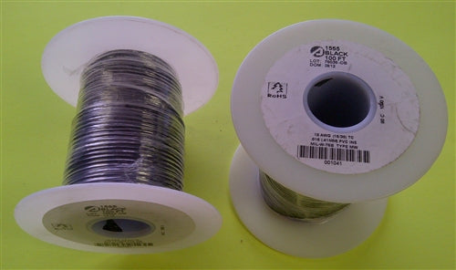 Alpha 18AWG Stranded Black Hookup Wire 1555-100BLK (100 Feet)