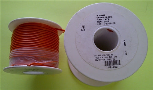 Alpha 18AWG Stranded Orange Hookup Wire 1555-100ORG (100 Feet)