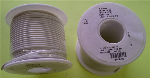 Alpha 18AWG Stranded White Hookup Wire 1555-100WHT (100 Feet)