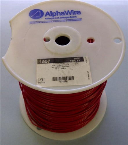 Alpha 16AWG Stranded Red Hookup Wire 1557-1000RED (1000 Feet)