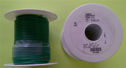 Alpha 16AWG Stranded Green Hookup Wire 1557-100GRN (100 Feet)