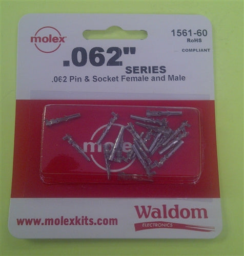 Molex .062" 18-24AWG Pins/Sockets PKG (10 Male Pins, 10 Female Sockets) 1561-60