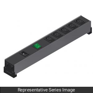 Hammond 1581H6DP IEC 6-Outlet Power Bar 10 Amps Double Pole, Illuminated On/Off Switch