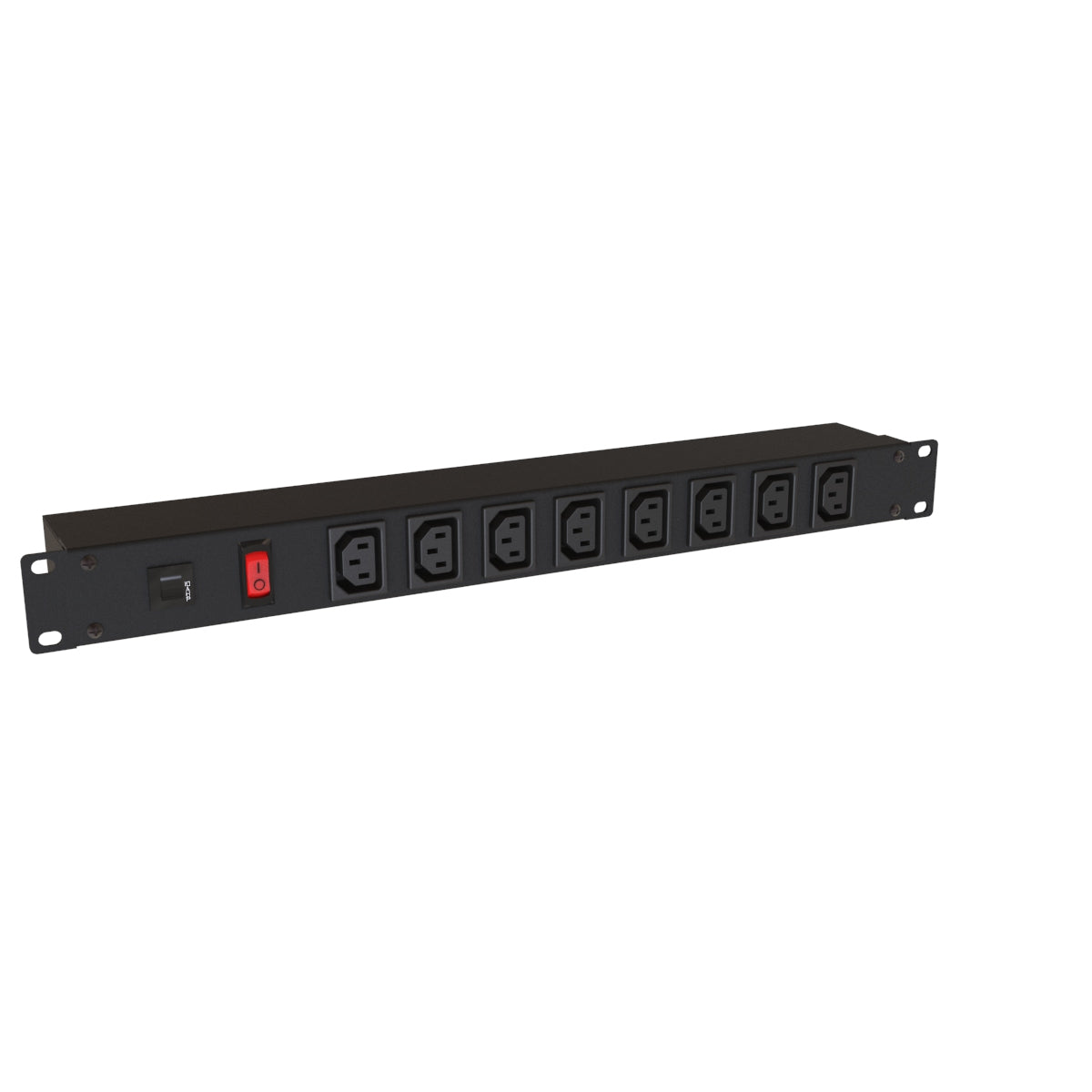 Hammond 1582H8E1BK IEC Rackmount Power Bar 8-Outlets On Front 10 Amps, Illuminated On/Off Switch