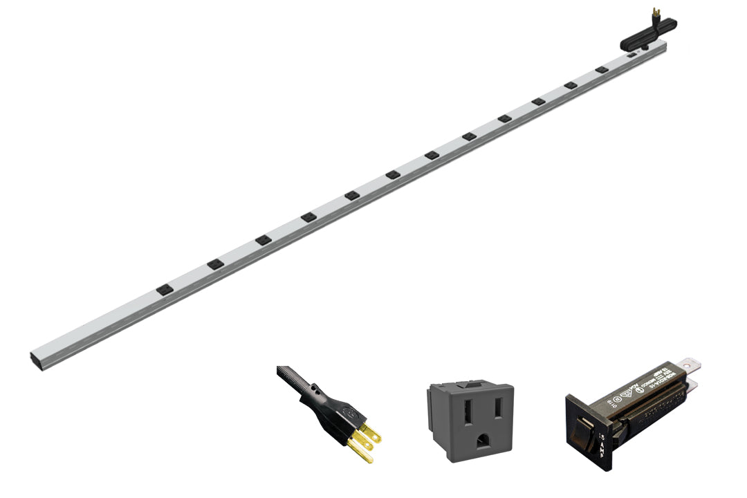 Hammond 1588H12B1JV 77" Vertical Power Strip 12-Outlets 15 Amps, On-Off Switch, 15' Shielded Cord, Straight Plug