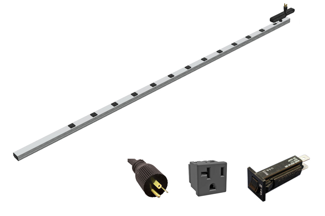 Hammond 1589H77G1JV 77" Vertical Power Strip 12-Outlets 20 Amps, On/Off Siwtch, 15' Shielded Cord, Straight Plug