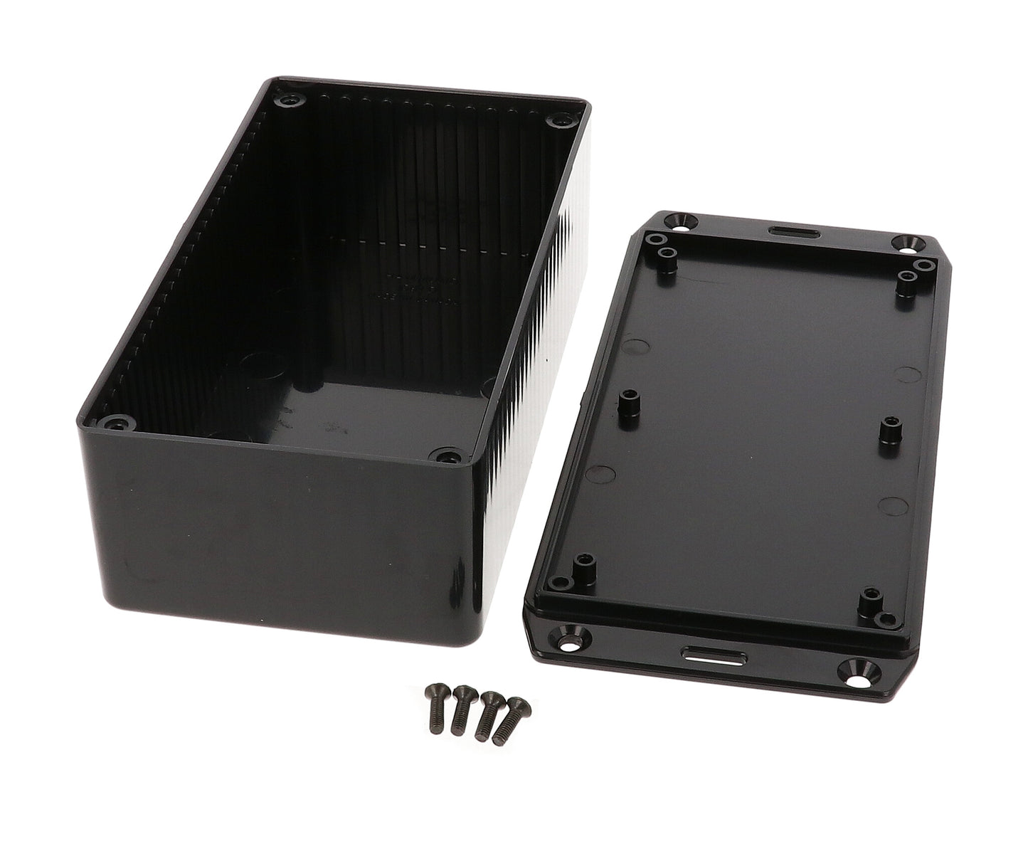 Hammond 1591DSFLBK Black ABS Plastic Enclosure with Flanged Lid 5.9" x 3.2" x 1.8"