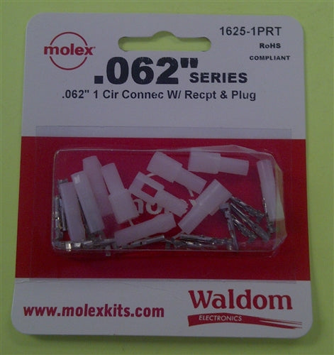Molex 1625-1PRT .062" Circular Connector Kit 1 Pole/Circuit, 5 Sets, Pins 18-24AWG