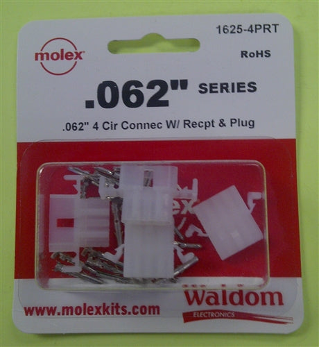 Molex 1625-4PRT .062" Connector Kit 4 Pole/Circuit, 2 Sets, Pins 18-24AWG