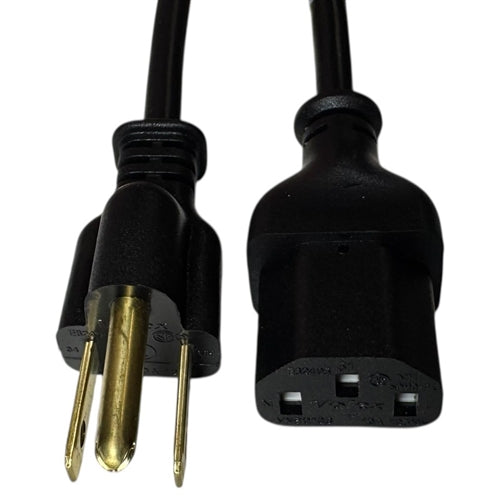 Volex 17249-10-B1 AC Power Cord 5-15P Plug to Female IEC-320-C13 Equipment Cable 18/3, UL/CSA, Rated 10A 125VAC, 6' Long
