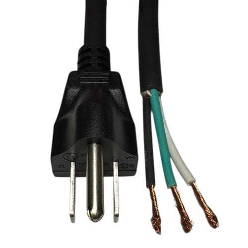 Volex 17419-10-B1 AC Power Cord 5-15P Plug, Stripped End, 16/3 SJ Cable, UL/CSA, Rated 13A 125VAC, Black, 9' Long