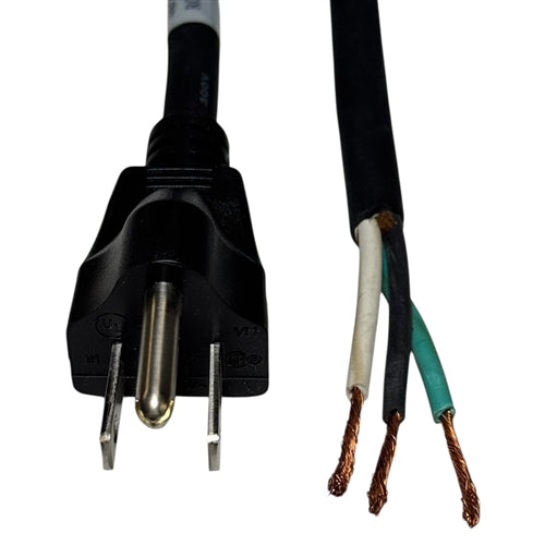 Volex 17422-10-B1 AC Power Cord 5-15P Plug, Stripped End, 16/3 SJ Power Cable, Rated 13A 125VAC, Black, 12' Long