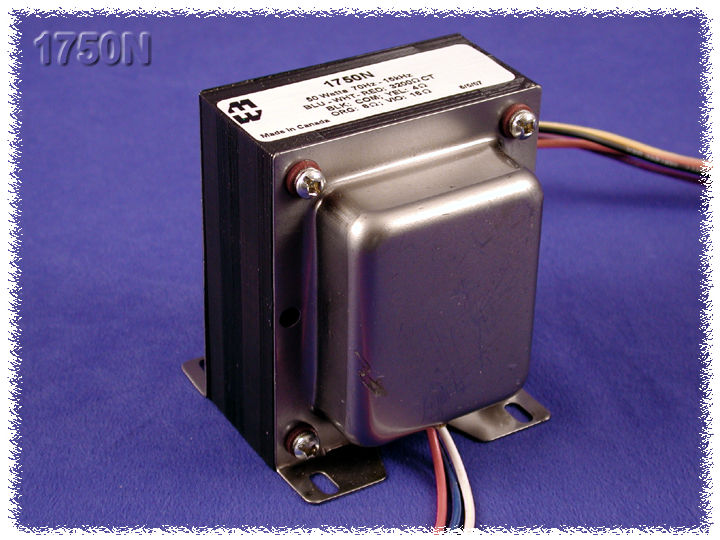 Hammond 1750N Output Transformer, Guitar Amp, 3,200 C.T. Ohm Pri., 4, 8, 16 Ohm Sec., 50W