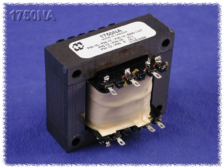 Hammond 1750NA Output Transformer, Guitar Amp, 6,000 C.T. Ohm Pri., 8, 16 Ohm Sec., 30 - 60W
