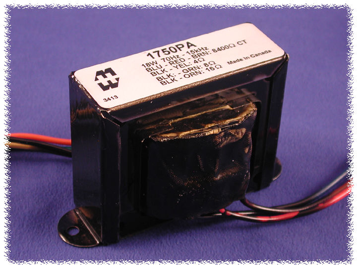 Hammond 1750PA Output Transformer, Guitar Amp, 8,400 C.T. Ohm Pri., 4, 8, 16 Ohm Sec., 18W