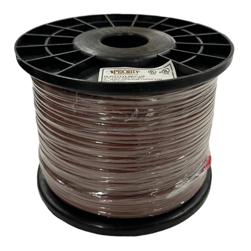 Priority Wire & Cable 18-02TSTAT 18AWG 2 Conductor Brown PVC Thermostat Wire, CSA/UL/cUL 150V 60C, 150 Meter Roll