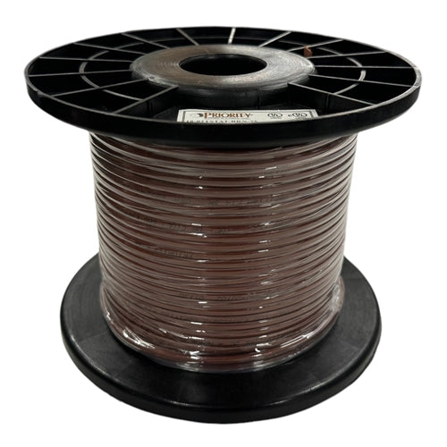 Priority Wire & Cable 18-02TSTAT 18AWG 2 Conductor Brown PVC Thermostat Wire, CSA/UL/cUL 150V 60C, 75 Meter Roll