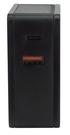 Manhattan 180214 Wall Charger 60W, USB Type-C Power Delivery Port (to 60W) USB Type-A Charging Port (to 2.4A)
