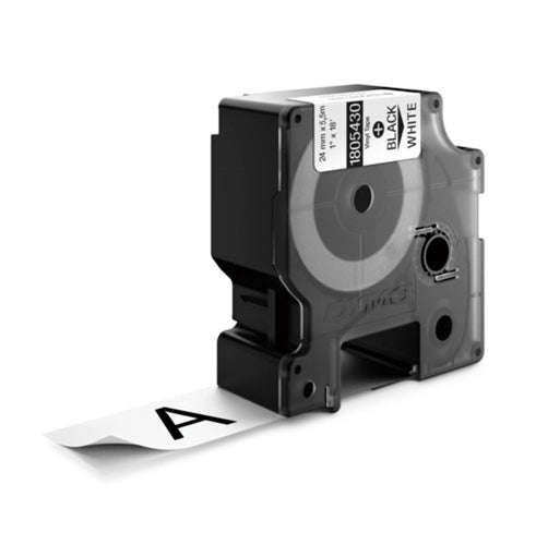 Dymo Rhino 1805430 Vinyl Label Black On White 1" x 18' *for the Dymo 6000 Series Printer Only*