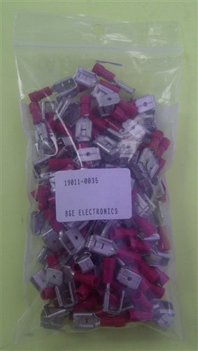 Molex 19011-0035 Red 22-18AWG .250" Piggyback Quick Connector, Vinyl Insulated, 100/Pack