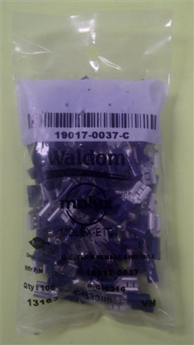 Molex 19017-0037 Blue 16-14AWG .250" Female Quick Connector, Vinyl Insulated, 100/Pack