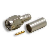 TCC 19-03F-RP-TGN Reverse Polarity SMA Male Crimp Connector for RG58