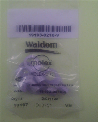 Molex 19193-0216 Non-Insulated 6AWG 3/8" Ring Terminal Connector, 5/Pack