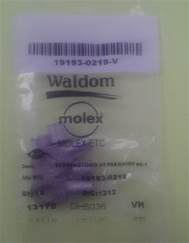 Molex 19193-0219 Non-Insulated 6AWG 5/16" Ring Terminal Connector, 5/Pack