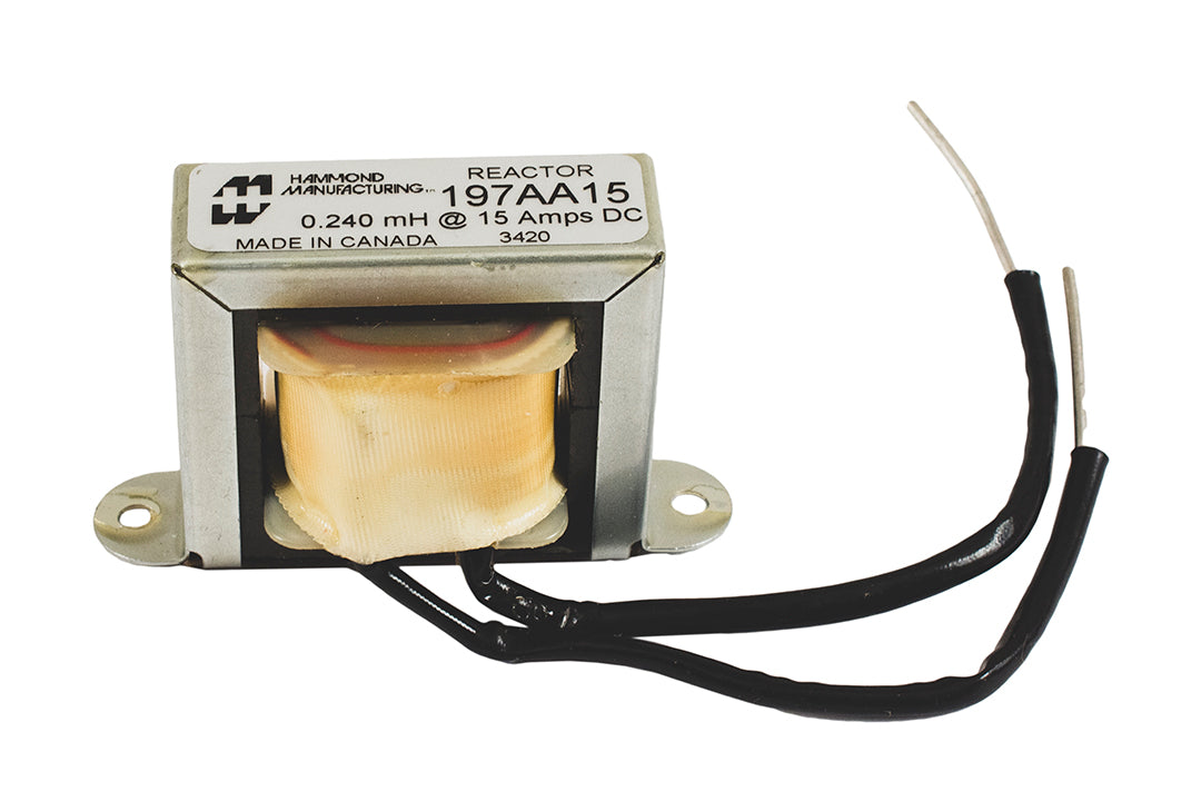 Hammond 197AA15 High Frequency Reactor, 0.24 Mh, 15A, Wire Leads, 6 Inch Min.