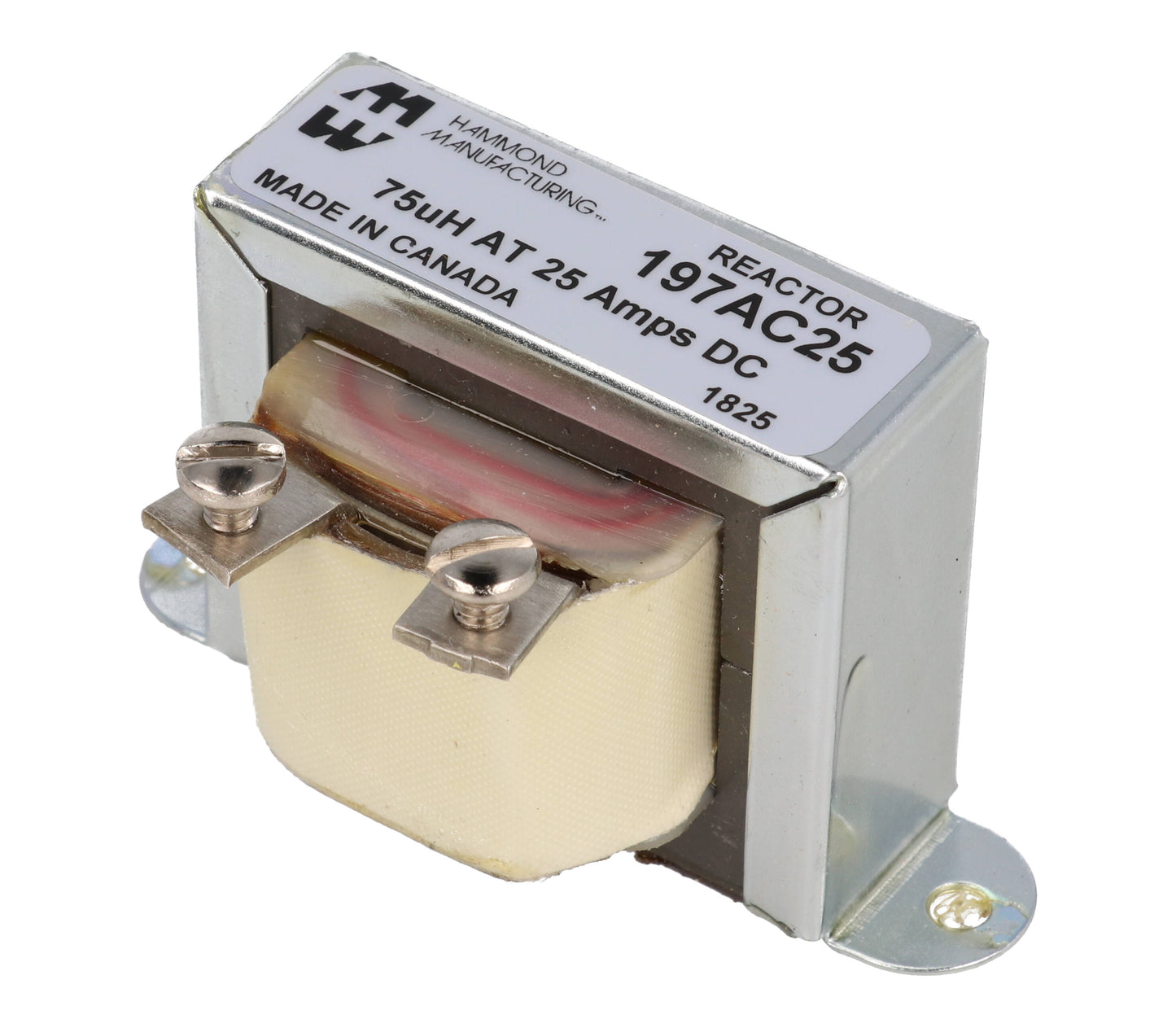 Hammond 197AC25 High Frequency Reactor, 0.075 Mh, 25A, Wire Leads, 6 Inch Min.
