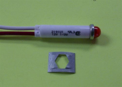 VCC 2191U1-12V Red LED 12V Panel Mount Indicator Lamp, Hi-Dome, .310" Hole Diameter, Wire Leads