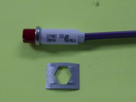 VCC 2194A1-28V Red Incandescent 28V Panel Mount Indicator Light, Hi-Hat, .310" Hole Diameter, Wire Leads
