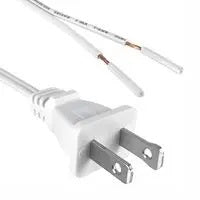 Qualtek 221001-08 AC Power Cord 18AWG 2 Conductor 10A@125VAC Max, 6' Length (1.83M), White