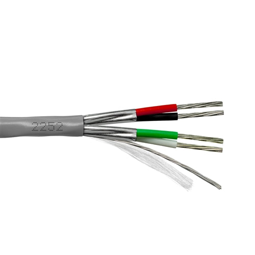 Provo 2252 Multi-Pair Cable 22AWG 4 Conductor (2 Pair) Stranded TC, Shielded, Gray PVC, CMG/FT4 CSA/UL (300M = Full Box)
