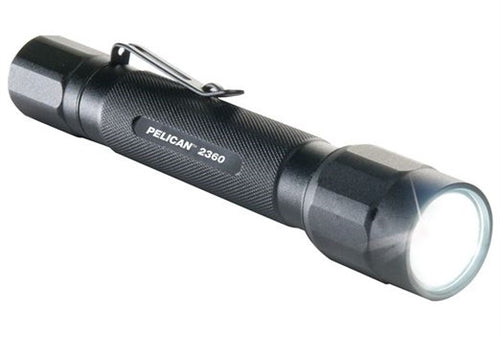 Pelican 2360 Black Tactical Flashlight, 375 Lumens, 3 Modes: High / Strobe / Low, Aerospace Grade Aluminum