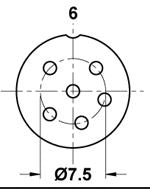 Mode 25-726-1 Inline 6 Pin Microphone Plug