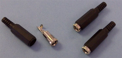 Philmore 257 Inline 2.1mm DC Coaxial Power Jack, with Solder Lug Terminals and Plastic Strain Relief