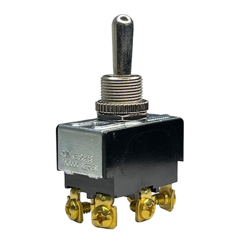 Philmore 30-048 Toggle Switch DPDT On-Off-On, 20A@125VAC / 10A@277VAC, Screw Terminals