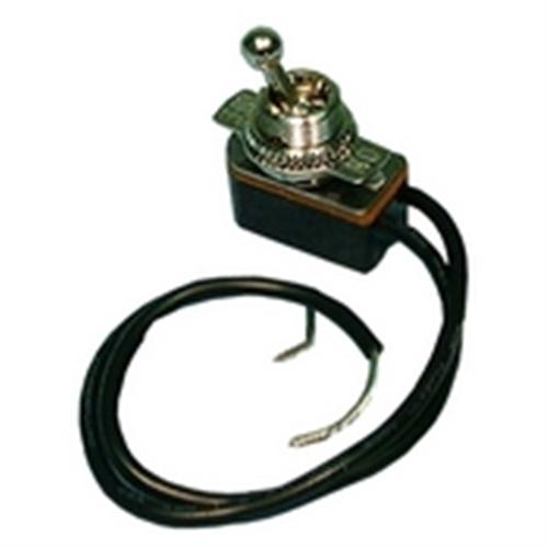 Philmore 30-1720 Ball Handle Toggle Switch SPST On-Off, 6A@125VAC / 3A@250VAC, Stripped & Tinned Wire Leads