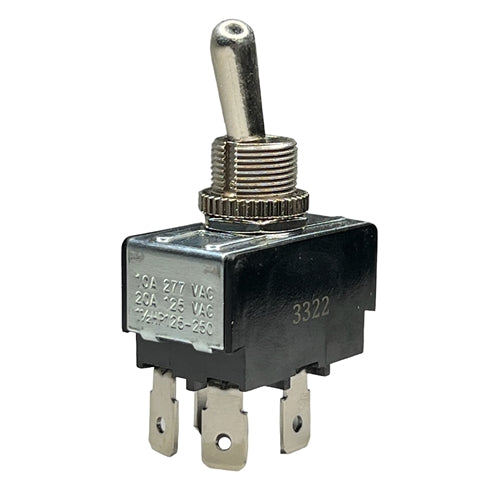 Philmore 30-345 Heavy Duty Toggle Switch DPST On-Off, 20A@125VAC / 10A@277VAC, QC Terminals
