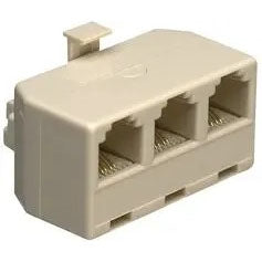 GC 30-9656 Modular Triplex Adapter, Adapts Single Modular Jack to Triple Modular Jacks