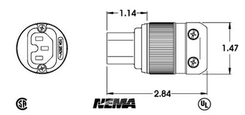 Marinco 320IEC15 IEC 320 Specification Grade Connector 15A 120V